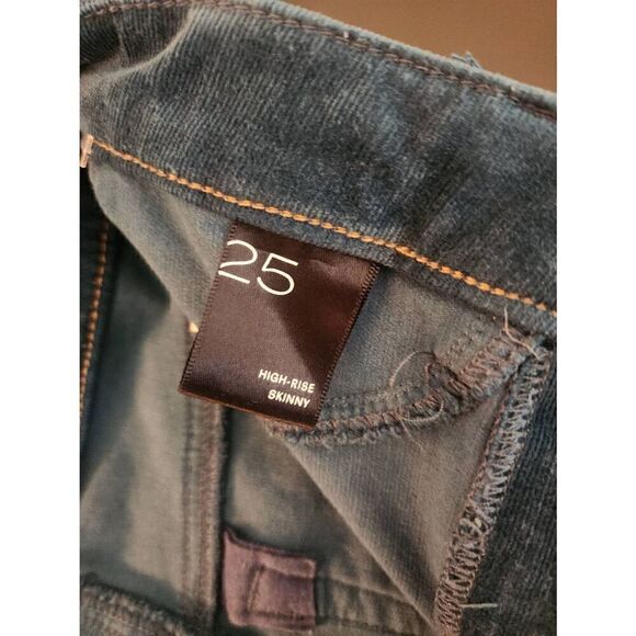 Anthropologie PILCRO high rise skinny corduroy size 25 blue/green - Picture 6 of 7